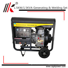 Générateur diesel de soudure de 1.5KW, soudeuse produisant toute la machine de soudure de générateur de soudeuse de bobine de cuivre diesel